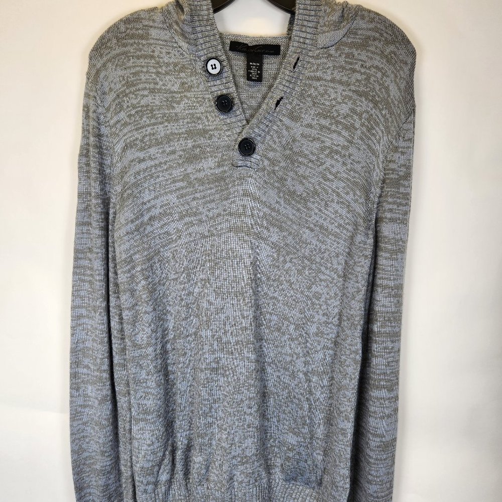 Kenneth Cole Mens Wool Acrylic Hoodie Hooded Sweater Medium